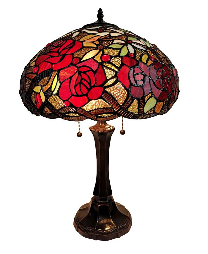 Amora Lighting Tiffany Style Roses Table Lamp - Macy's