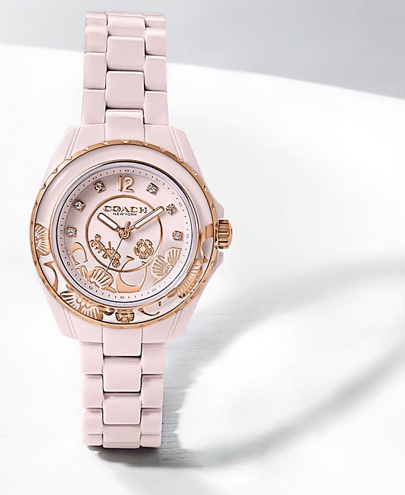 COACH LIMITED EDITION Preston Blush Ceramic Bracelet Watch 32mm
