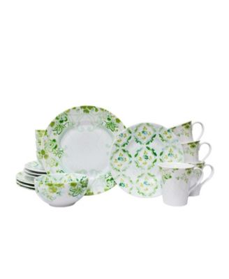 222 Fifth - Swedish Sea Green 16 Piece Dinnerware Set