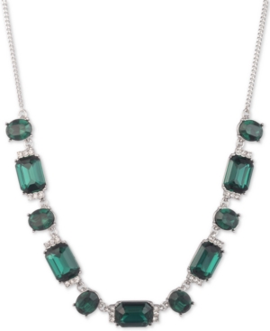 Givenchy Pave & Stone Collar Necklace, 16" + 3" Extender In Emerald