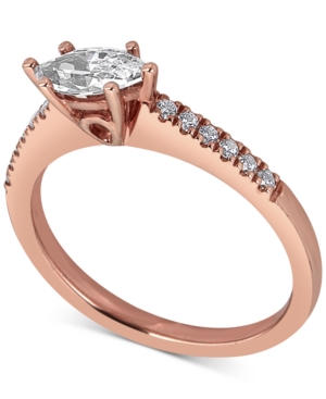 image of Diamond Oval Engagement Ring (5/8 ct. t.w.) in 14k Rose Gold