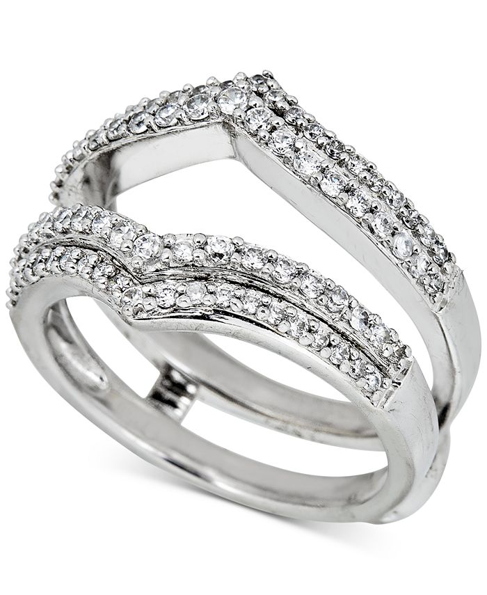 Macy's - Diamond Double V Enhancer Ring (1/2 ct. t.w.) in 14k White Gold