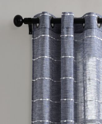 Lush Decor Farmhouse Textured Grommet Sheer Window Curtain Panels