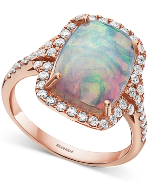 image of Effy Opal (3-7/8 c.t.t.w) & Diamond (1/2 ct. t.w.) Ring in 14k Rose Gold