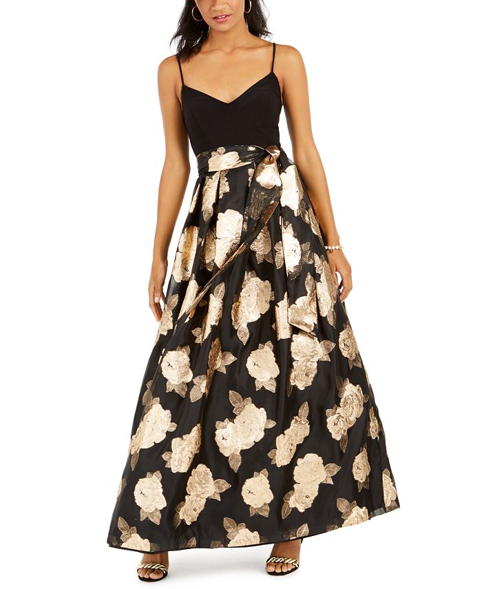 Eliza j metallic cheap floral ball gown