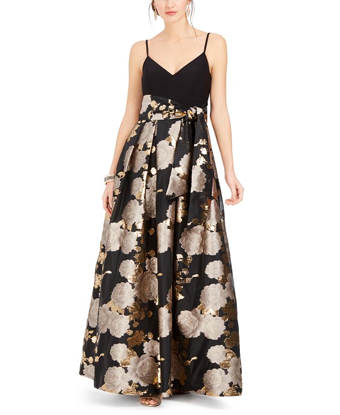 Eliza j metallic cheap floral ball gown