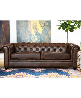 Zoe 86" Leather Sofa