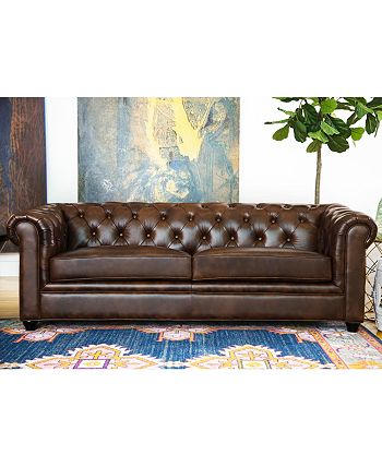 Abbyson Living - Zoe 86" Leather Sofa