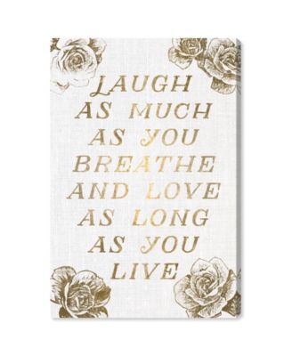 Laugh and Live Roses Canvas Art, 16" x 24"