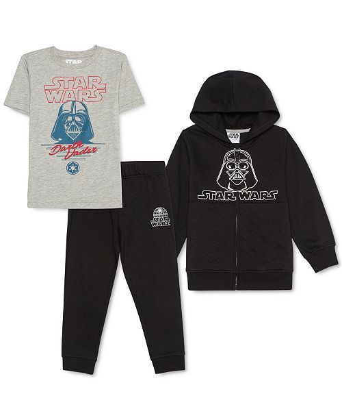 Star Wars Toddler Boys 3 Pc Darth Vader Hoodie T Shirt Joggers