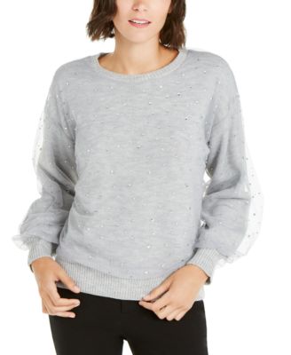 Embellished-Overlay Sweater 