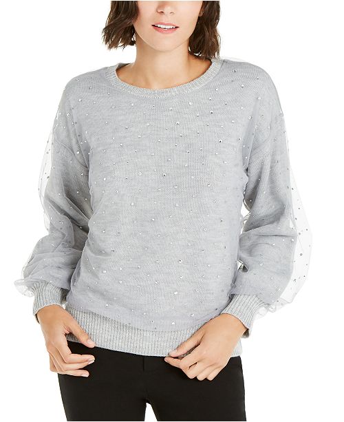 Inc Embellished Overlay Sweater Created For Macy S