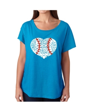 image of La Pop Art Women-s Dolman Cut Word Art Shirt - Baseball Mom
