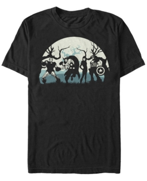 Marvel Men's Classic Comics Avengers Halloween Moon Shadow Scene Short Sleeve T-Shirt