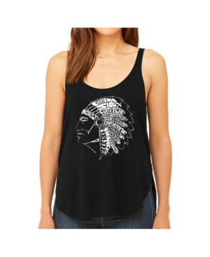 image of La Pop Art Women-s Premium Word Art Flowy Tank Top- Popular Native American Indian Tribes
