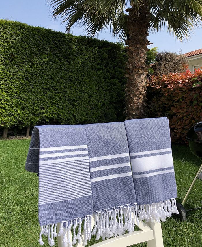 Olive and Linen Essential Turkish Hand/Kitchen Towel 3 Piece Set Macy's