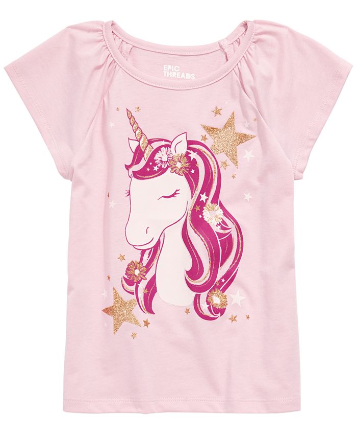 Epic Threads Toddler Girl's Winged Unicorn T-Shirt Black Size 2T