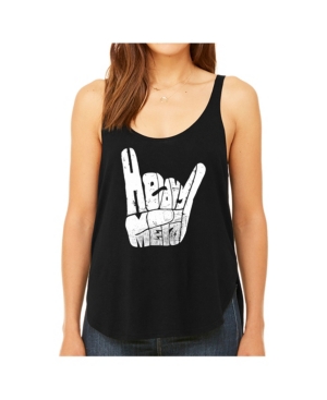 image of La Pop Art Women-s Premium Word Art Flowy Tank Top- Heavy Metal