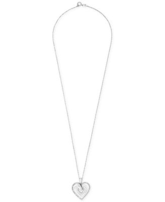 Diamond Multi-Heart 18" Pendant Necklace (1/10 ct. t.w.) in Sterling Silver