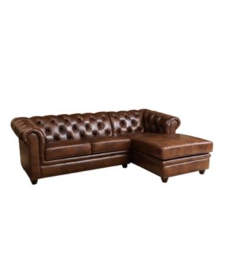 Abbyson Living - Posey Leather Sectional Sofa