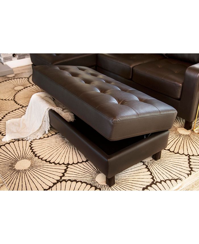 Abbyson Living Houston Tufted Leather Sectional & Ottoman Set Macy's