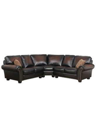 Abbyson Living - Denver Leather Sectional Sofa