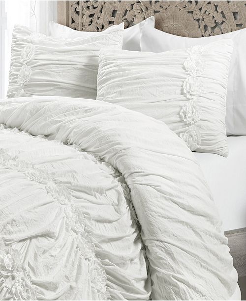 Lush Decor Darla Ruched 3 Piece King Comforter Set Reviews Bed