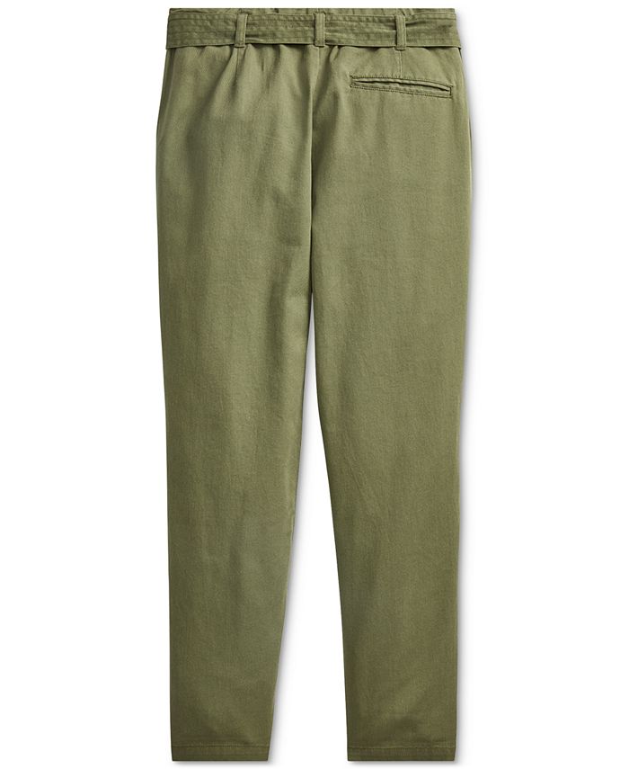 Polo Ralph Lauren Big Girls Belted Cotton Chino Pants - Macy's