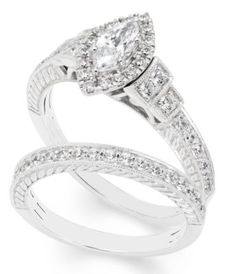 Macy's - Certified Diamond (1 ct. t.w.) Bridal Set in 14k White Gold