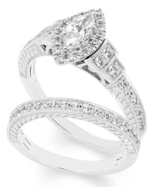 Certified Diamond (1 ct tw) Bridal Set in 14k White Gold