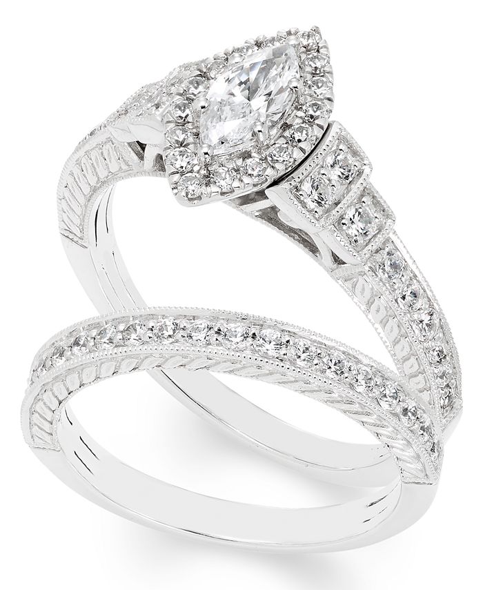 Macy's - Certified Diamond (1 ct. t.w.) Bridal Set in 14k White Gold