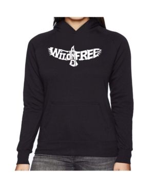 image of La Pop Art Women-s Word Art Hooded Sweatshirt -Wild And Free Eagle