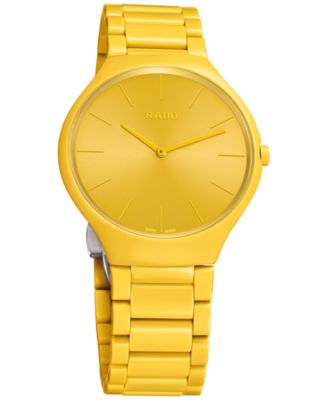 Rado Unisex Swiss True Thinline Les Couleurs Le Corbusier Yellow High-Tech  Ceramic Bracelet Watch 39mm \u0026 Reviews - All Fine Jewelry - Jewelry \u0026  Watches - Macy's
