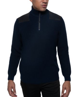 Kenneth Cole Men's Quarter-Zip Ribbed Knit Sweater