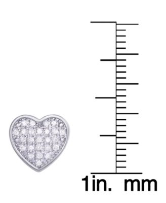 Diamond 1/4 ct. t.w. Pave Heart Stud Earrings in Sterling Silver
