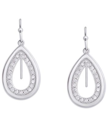 Macy's - Diamond (5/8 ct. t.w.) Teardrop Hanging Earrings in Sterling Silver