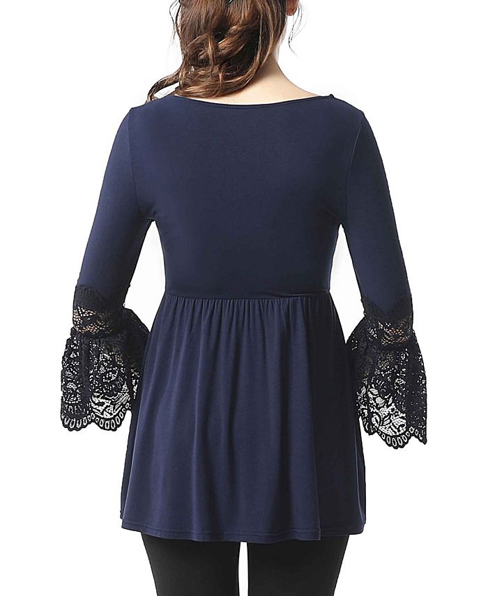 kimi + kai Alexis Lace Bell Sleeve Materntiy Tunic & Reviews ...