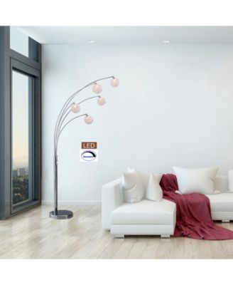 Manhattan Quan 84" 5-Arch Crystal Ball LED Floor Lamp with Dimmer
