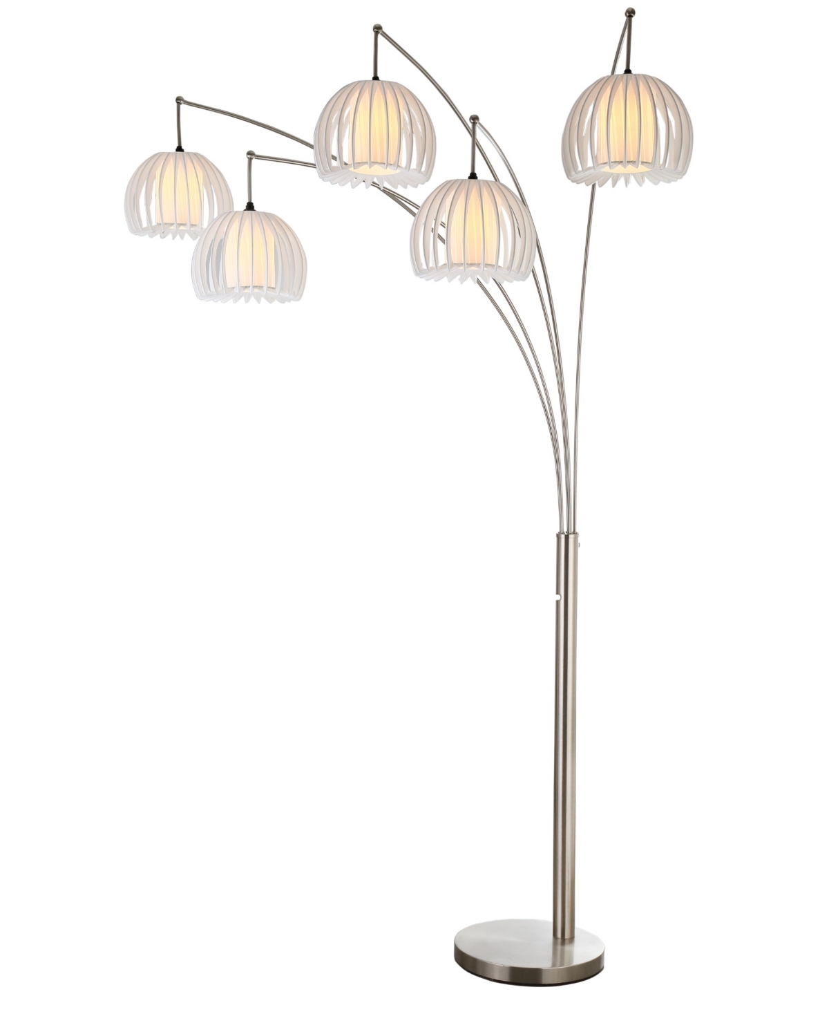 Artiva Usa Zucca 5-Arch Brushed Steel Led Floor Lamp with Dimmer