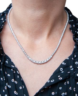 Diamond Graduated (1/2 c.t. t.w.) 17" Statement Necklace in Sterling Silver, Created for Macy's