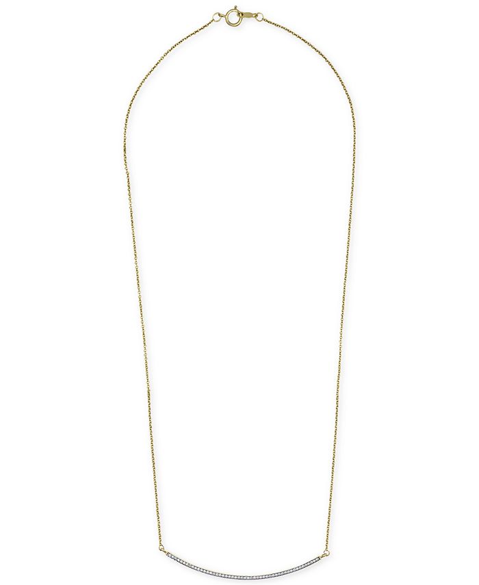 Wrapped - Diamond Bar 18" Pendant Necklace (1/6 ct. t.w.) in 14k Gold