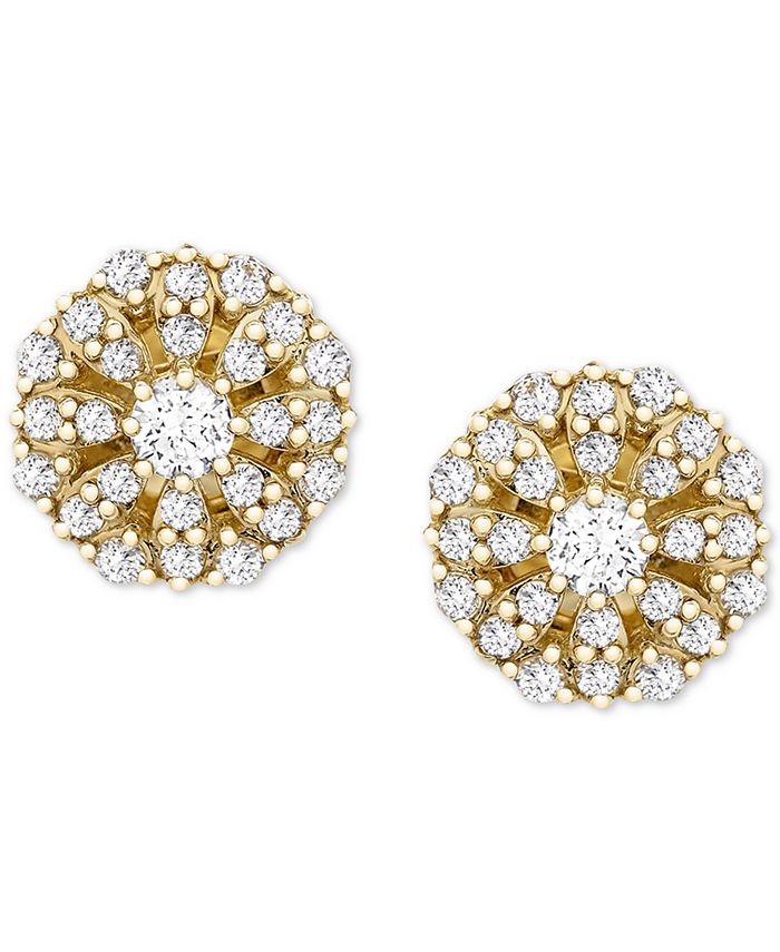 Wrapped - Diamond Cluster Stud Earrings (1/4 ct. t.w.) in 14k Gold
