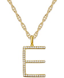 Diamond Initial 18" Pendant Necklace (1/6-1/3 ct. t.w.) in 14k Gold