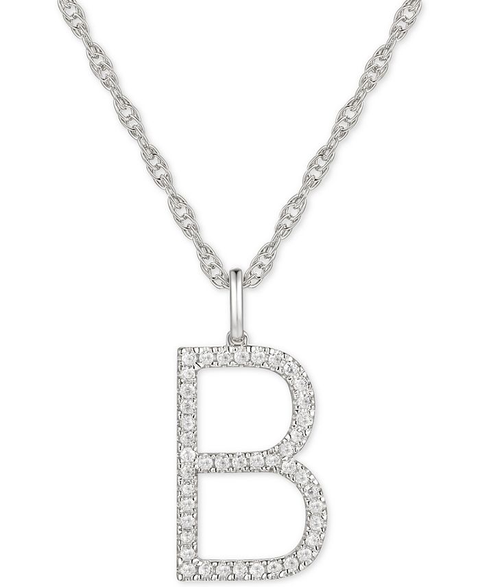 Macy's Diamond Initial 18" Pendant Necklace (1/6 to 1/3 ct. t.w.) in