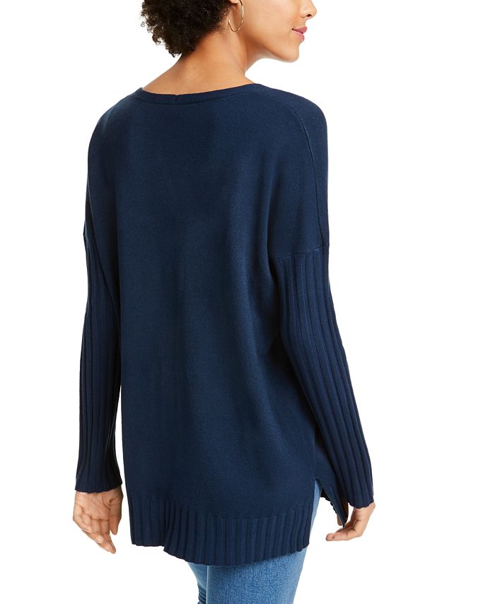 French Connection Ribbed-Trim Sweater & Reviews - Sweaters - Women - Macy's