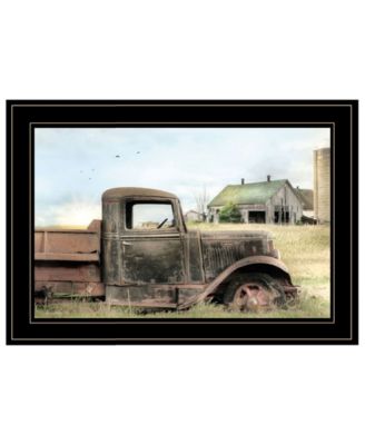 Vintage-Like Farm Trucks I by Lori Deiter, Ready to hang Framed Print, Black Frame, 15" x 21"