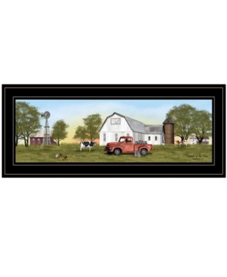 Summer on the Farm by Billy Jacobs, Ready to hang Framed Print, Black Frame, 27" x 11"