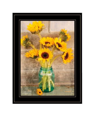 Country Sunflowers I by Anthony Smith, Ready to hang Framed print, Black Frame, 15" x 19"