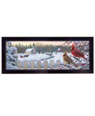 White Crimson Morning by Kim Norlien, Ready to hang Framed Print, Black Frame, 38" x 14"