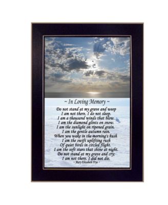 In Loving Memory By Trendy Decor4U, Printed Wall Art, Ready to hang, Black Frame, 14" x 10"